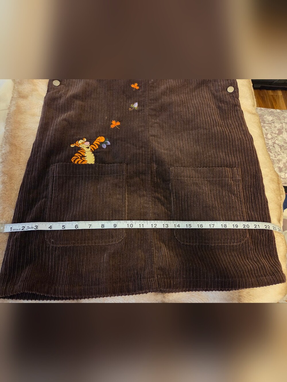 Disney Brown Corduroy Winnie the Pooh Mini Pinafore Dress - Picture 5 of 11